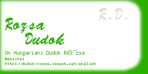 rozsa dudok business card